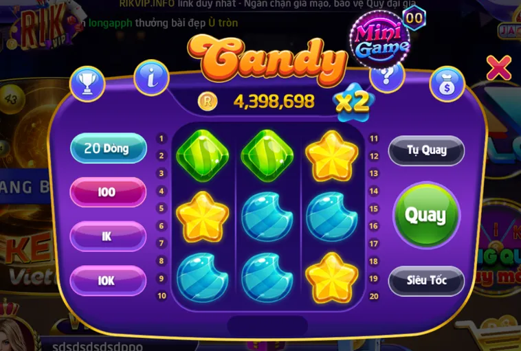Chinh Phục Thế Giới Kẹo Ngọt Nổ Hũ Minigame Candy Tại RikVip Đỉnh Cao