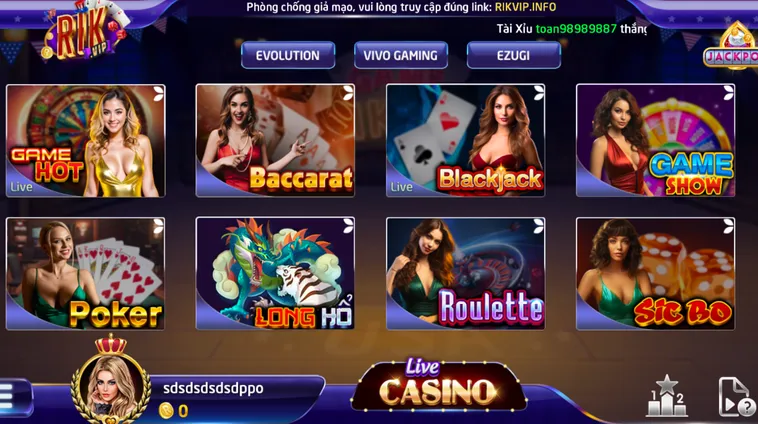 Danh Mục Trò CHơi LiveStream Casino RikVip Điểm Đến Cá Cược Đẳng Cấp Với Dàn Dealer Chuyên Nghiệp Xinh Đẹp