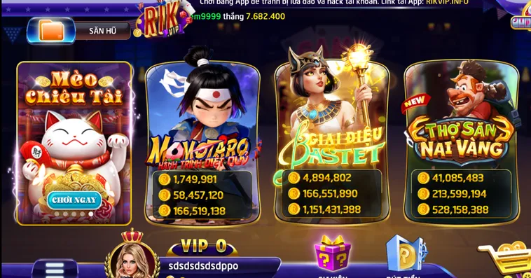 Kho Trò Chơi Nổ Hũ Tại RikVip Thiên Đường Giải Trí Quay Thưởng Đẳng Cấp Nhất Hiện Nay