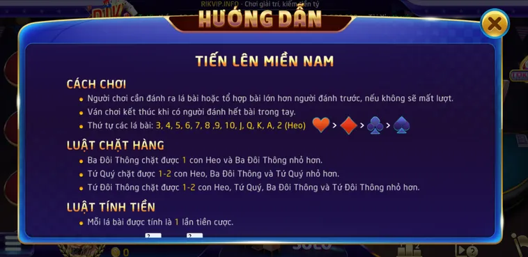 Trải Nghiệm Đỉnh Cao Tiến Lên Miền Nam Tại RikVip Với Cơ Hội Thắng Lớn