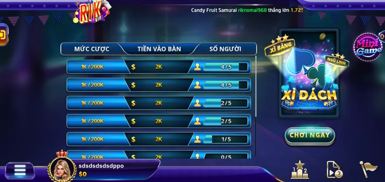 Trải Nghiệm Đỉnh Cao Sảnh Game Xì Dách Tại RikVip Với Cơ Hội Thắng Lớn